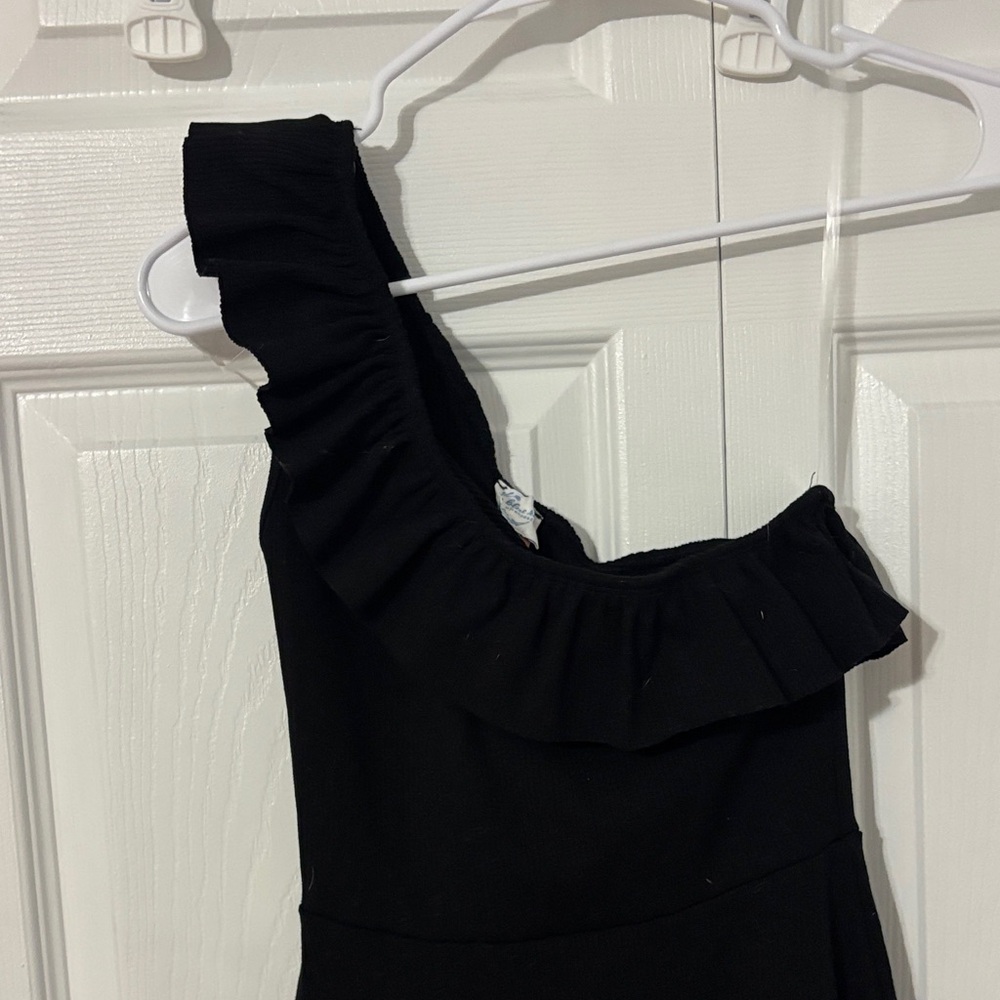 Francesca's Black One-Shoulder Ruffle Dress - Picture 2 of 4